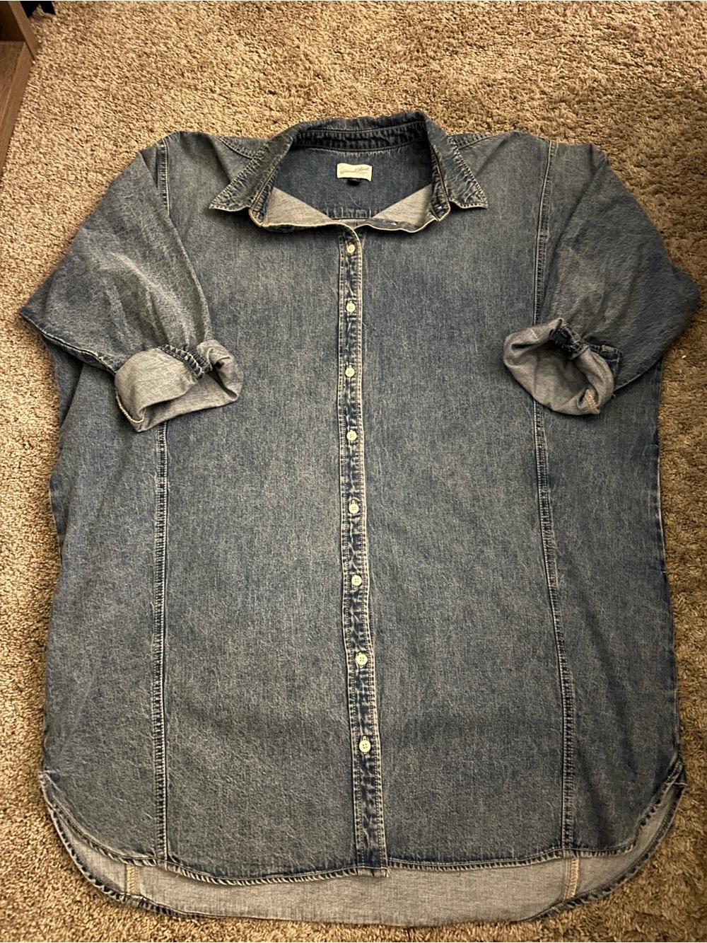 Universal Thread Denim Button-Down Shirt Dress- Blue